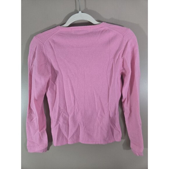 Women's Queen of Scots Quality 100% Cashmere Pink Sweater, Size S - Picture 5 of 8
